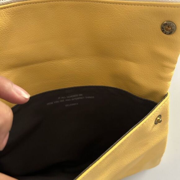Craig soft yellow leather clutch